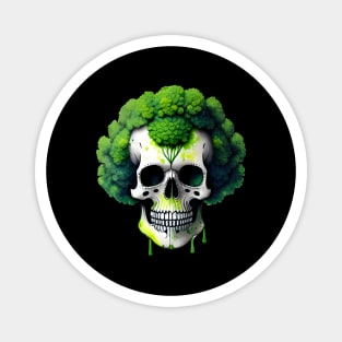 Watercolor Skeleton Broccoli skull Graphic design Vegan Magnet